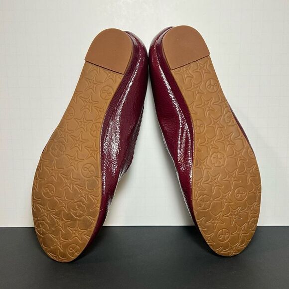 Womens ANNA Burgundy by LINDSAY PHILLIPS Patent Leather Ballet Flats / Size 7.5 - Picture 8 of 9